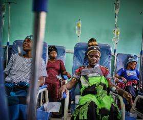 Malawian women during a chemotherapy session at Queen Elizabeth Central Hospital. 