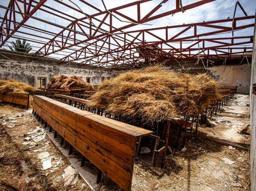 Looted and damaged interior of the University of Zalingei, Central Darfur state, Sudan.