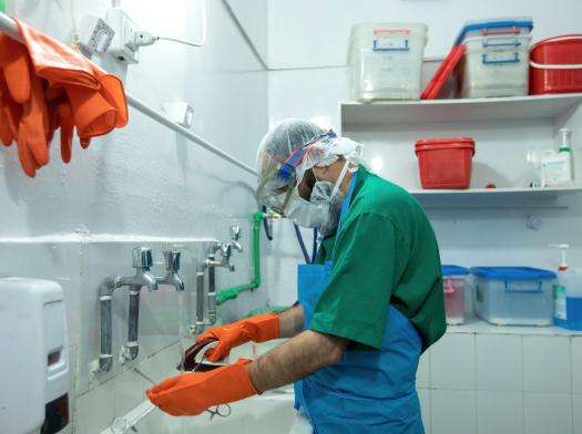 Inside the sterilization room
