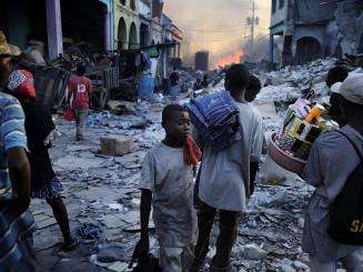 The aftermath of the 2010 earthquake in Port-au-Prince.